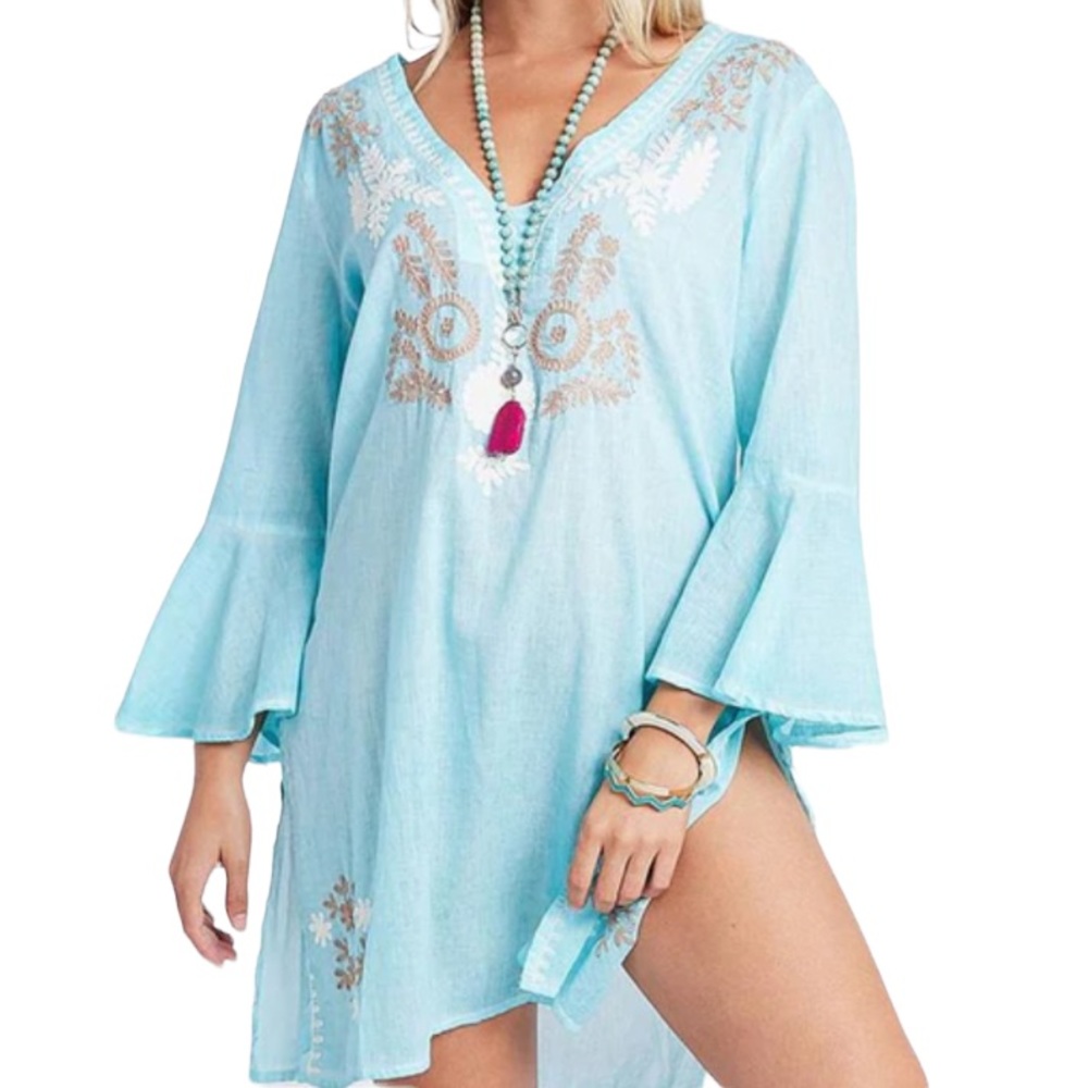 NWT Debbie Katz South Beach Jaira Tunic Top Dress Sea sz M